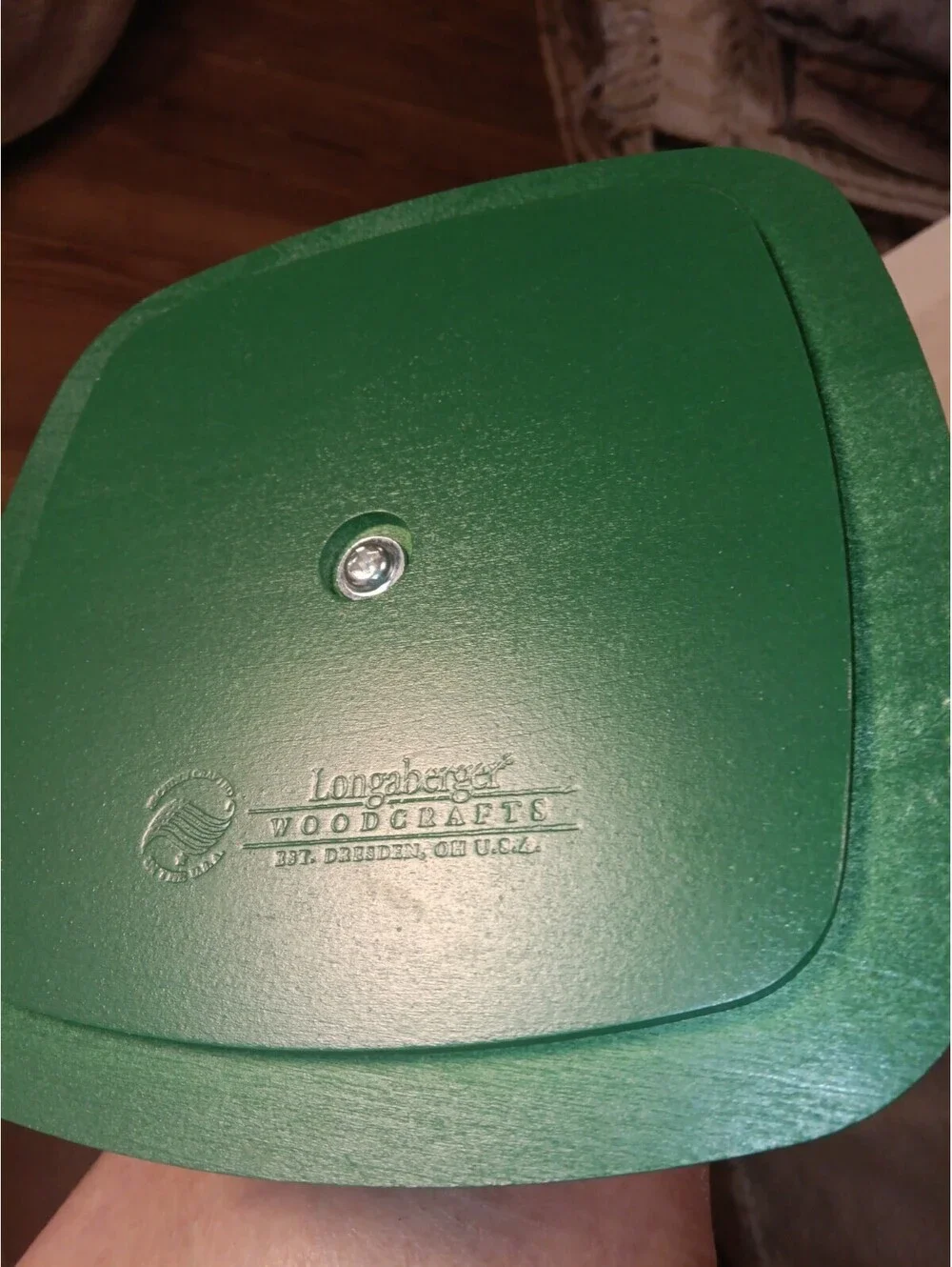 Longaberger 2011 Christmas Box Basket Shamrock Green Lid Ornament MINT